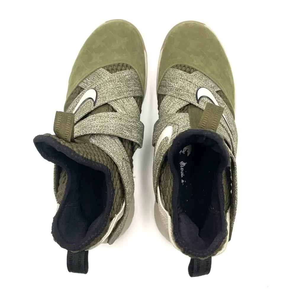 NIKE LeBron Soldier XII EP Olive Canvas High Cut A02609-300 size 7.5 basketball